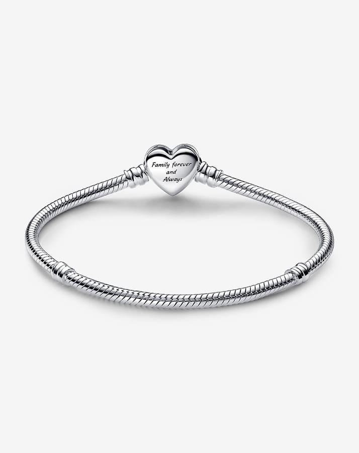 Sparkling Infinity Heart Clasp Snake Chain Bracelet